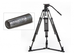 Swit Tower150C CARBON FIBER stúdió kamera állvány, fluid fej, 15 kg terhelés, 50-170 cm, 65 mm félgömb, padló összekötő