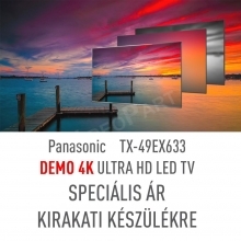 Panasonic TX-49EX633-DEMO  LED TV, kiállított darab