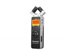 Saramonic Q2M, kézi broadcast sztereó hangrögzítő, diktafon, WAV, mikrofon, vonalszint, távirányító, robusztus, lavalier mikrofon, LCD, 2xAA elemről vagy USB C
