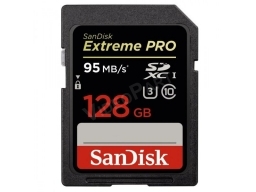 SanDisk 128 GB EXTREME-PRO SDXC kártya, 95Mbps, CL10