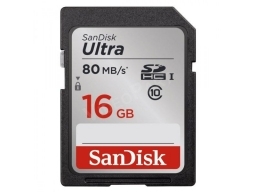 SanDisk 16GB ULTRA SD , CL10, 80Mbps
