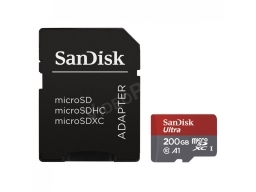 SanDisk 200GB ULTRA MicroSD kártya, CL10, 100Mbp