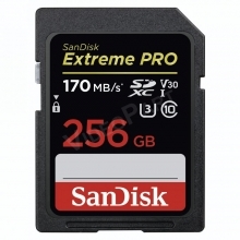 SanDisk 256 GB EXTREME-PRO SDHC kártya,170MB/s, UHS-I, V30, U3