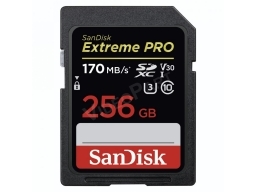 SanDisk 256 GB EXTREME-PRO SDHC kártya,170MB/s, UHS-I, V30, U3