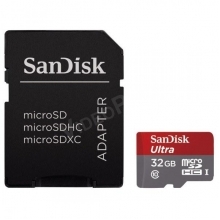32GB MicroSDHC + adapter  CL10,30MB/sec