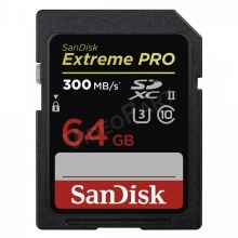 SanDisk 64GB EXTREME-PRO, SDHC kártya, 300Mb/s 