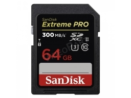 SanDisk 64GB EXTREME-PRO, SDHC kártya, 300Mb/s 