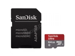 SanDisk 64GB MicroSDXC kártya + adapter, CL10 48Mbps