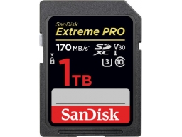 SanDisk 1000 GB EXTREME-PRO SDXC kártya 170MB/s, UHS-I, V30, U3
