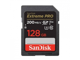 SanDisk 128GB EXTREME-PRO SDXC kártya,200/90 MB/s, UHS-I, V30, U3