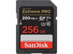 SanDisk 256 GB EXTREME-PRO SDHC kártya,200/140MB/s, UHS-I, V30, U3