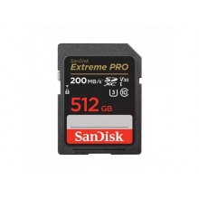 SanDisk 512 GB EXTREME-PRO SDHC kártya, 200/140MB/s, UHS-I, V30, U3
