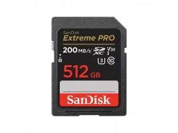 SanDisk 512 GB EXTREME-PRO SDHC kártya, 200/140MB/s, UHS-I, V30, U3