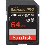 SanDisk 64GB EXTREME-PRO SDXC kártya, 200/90 MB/s, UHS-I, V30, U3