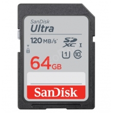 SanDisk 64GB SDHC ULTRA kártya, 120MB/s, CL10, UHS-I