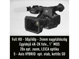 Panasonic AG-UX180 4K (UHD) / Full HD - 50p/60p - 24mm nagylátószög - 20x zoom - 1