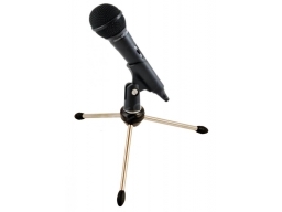 AV-LEADER dinamikus kardioid mikrofon 3,5mm Jack csatlakozóval, kengyellel, pókállvánnyal - 500 ohm