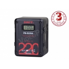 SWIT PB-S220S, 220Wh, 15,3Ah V-lock akkumulátor, SONY & RED power info, 4x D-tap, 1x USB, LCD kijelző