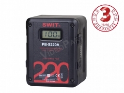 SWIT PB-S220S, 220Wh, 15,3Ah V-lock akkumulátor, SONY & RED power info, 4x D-tap, 1x USB, LCD kijelző