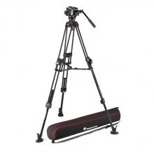 Manfrotto 504x fluid videó fej 645 fast alu ikerlábas állvánnyal, 6,5 kg terhelésig