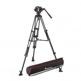 Manfrotto 504X fluid videó fej Alumínium ikerlábas állvánnyal, középterpesszel, 6,5 kg terhelésig