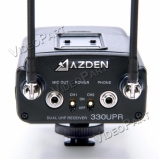 AZDEN 330UPR-CE, UHF vezetéknélküli 2 csatornás kamera hangvevõegység LCD kijelzõvel - XLR / miniJack csatlakozó