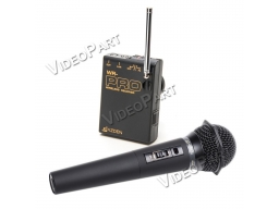 VHF vezetéknélküli kamera-mikrofon szett kézi mikrofonnal - miniJack csatlakozó 