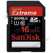 SANDISK 16GB EXTREME-PLUS, SDHC, 80MB/s