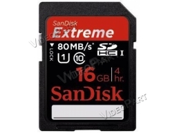 SANDISK 16GB EXTREME-PLUS, SDHC, 80MB/s