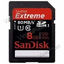 SANDISK 8GB SD EXTREME PLUS UHS-1 80MB/S